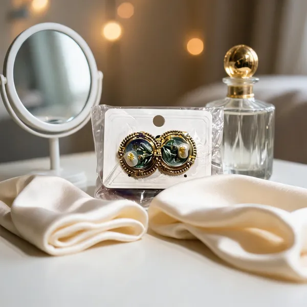 Gold tone Green Anti Tarnish Circular Stud Earrings For Women - Pack of 2