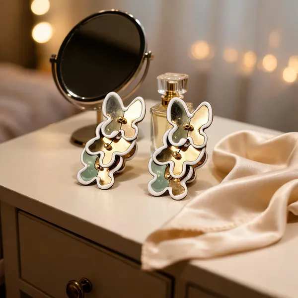 Multicolour Floral Anti Tarnish Drop Earrings For Women - Pack of 2